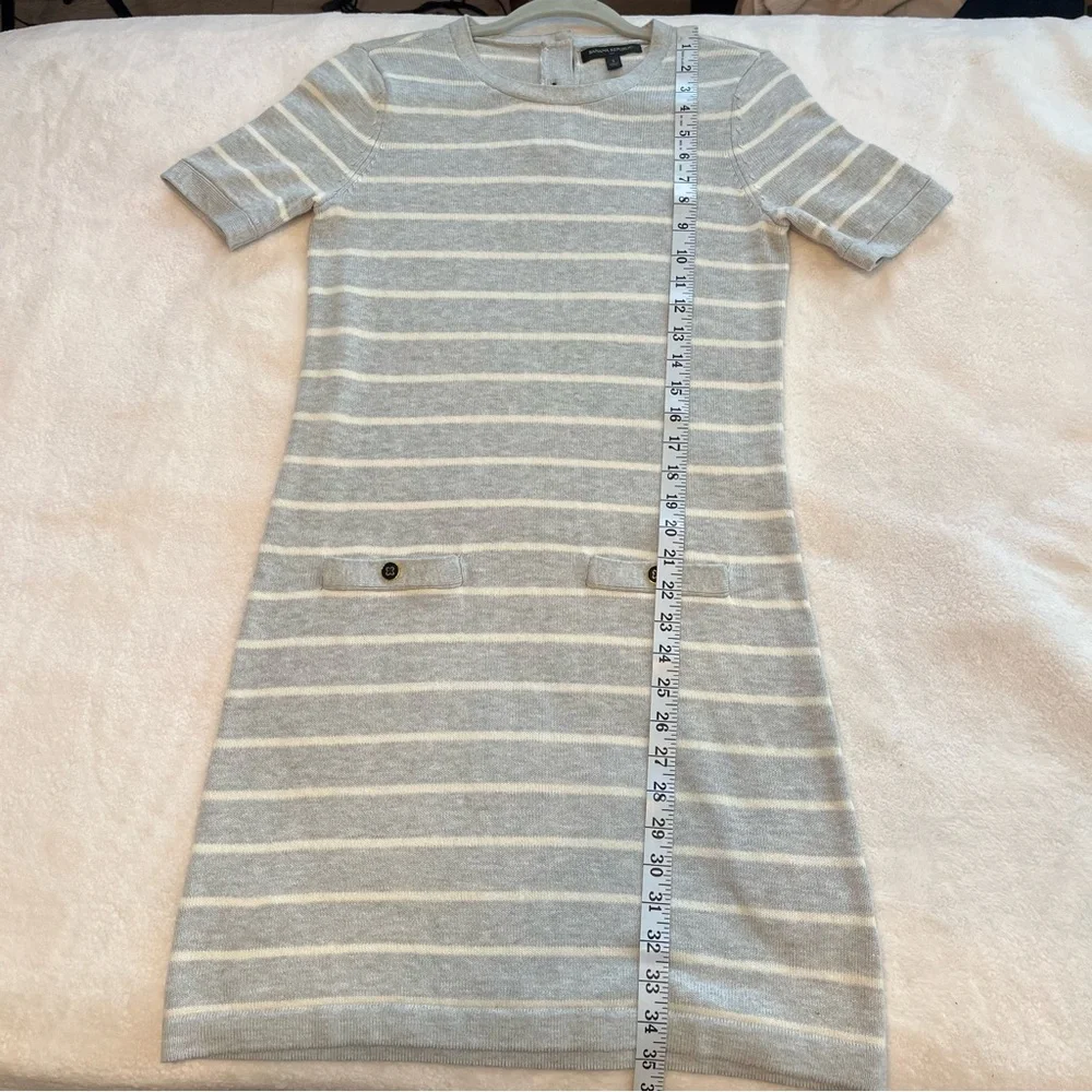 Banana Republic Womens Gray White Short‎ Sleeve Cotton Dress Casual Small - Picture 8 of 10